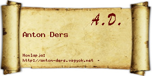 Anton Ders névjegykártya